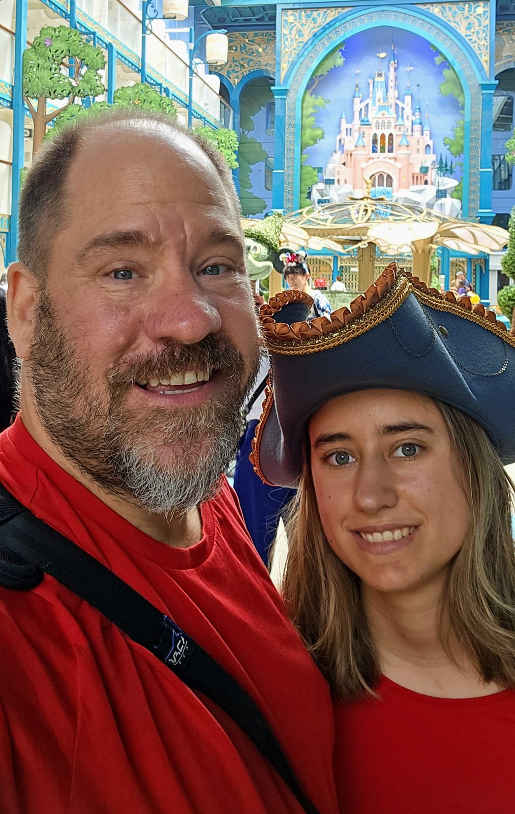 Lisa and me in the Imagination Garden aboard the Disney Adventure