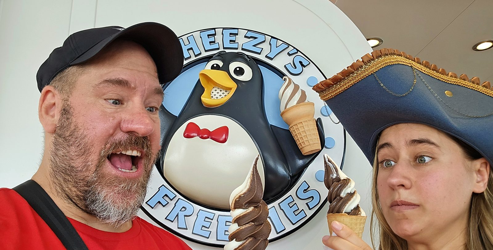 Lisa and me with ice cream at Wheezy's Freezies