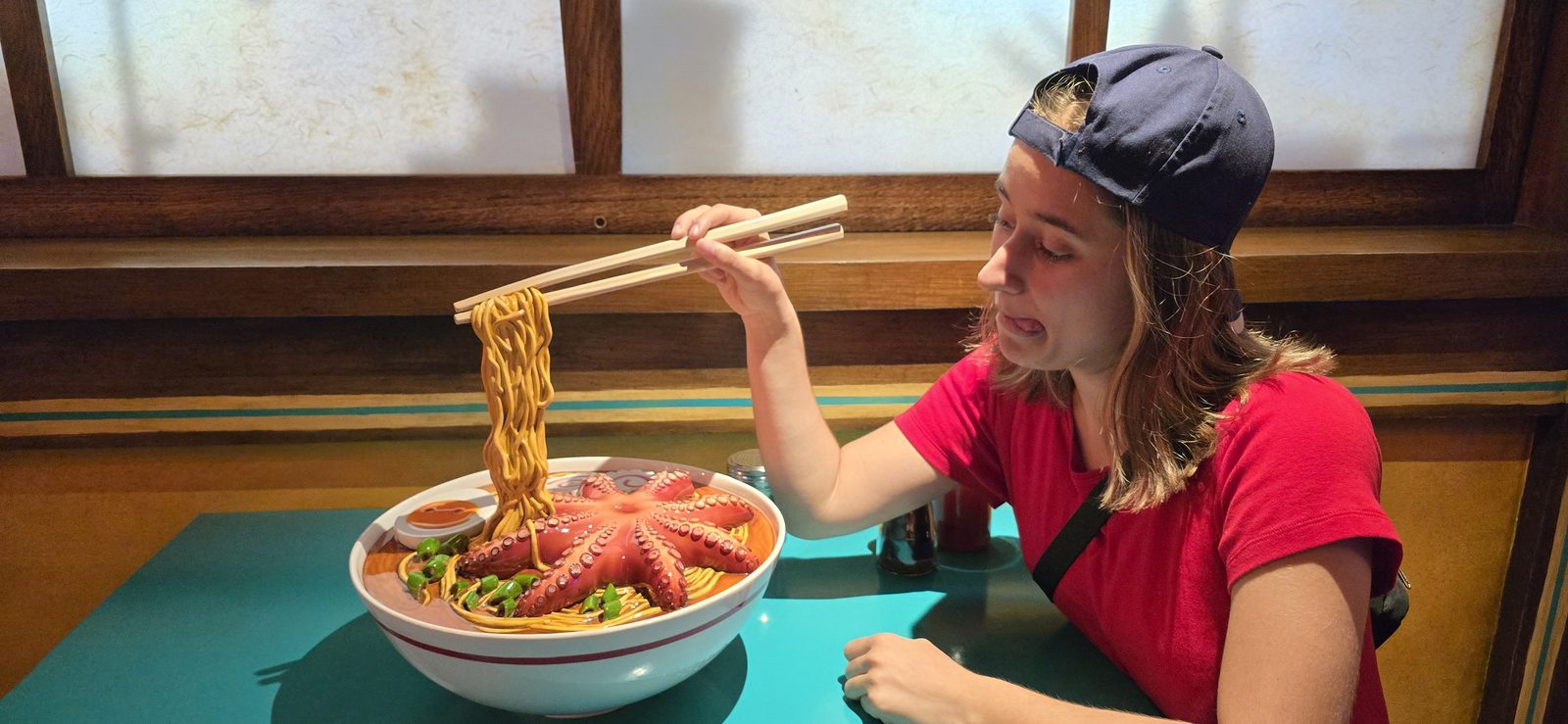 Noodles at the San Fransokyo cafe
