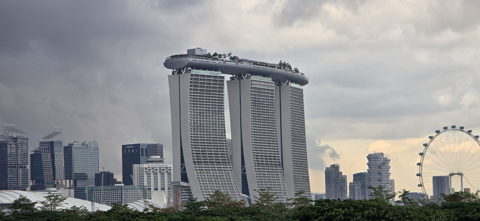 Marina Bay Sands from the ship in Singapore