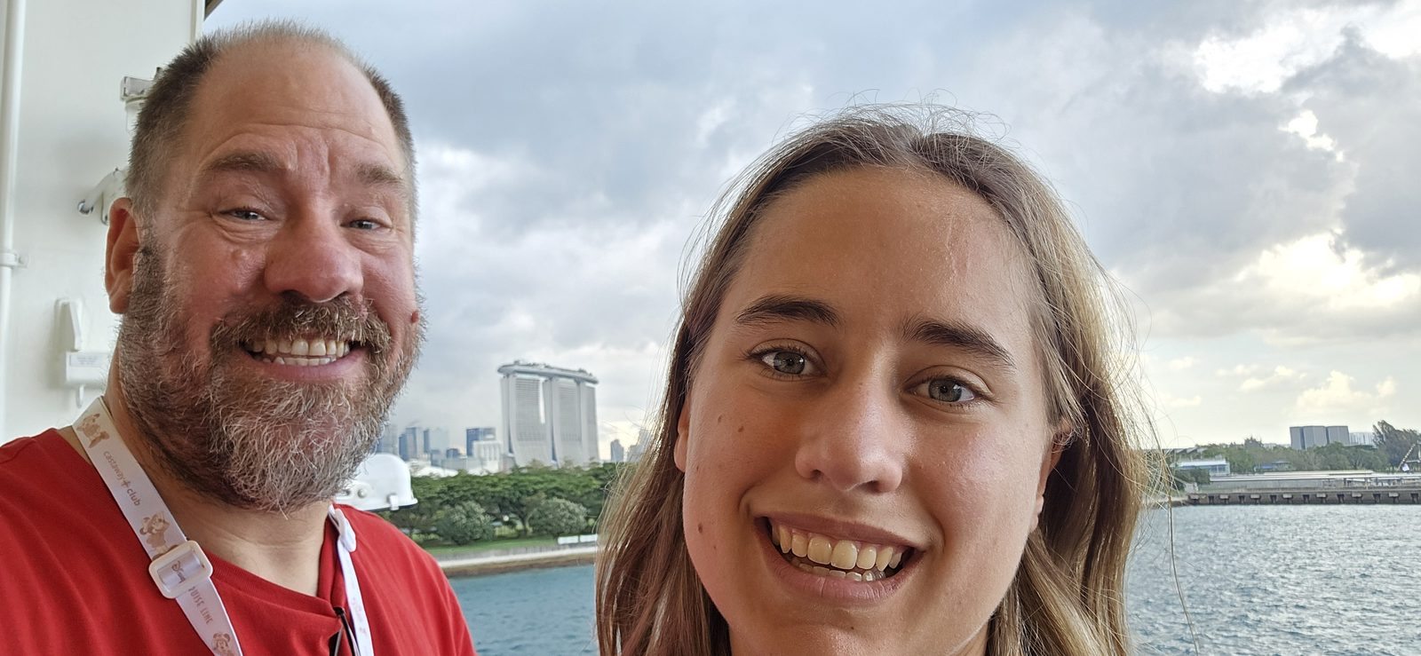 Singapore skyline as we sail away