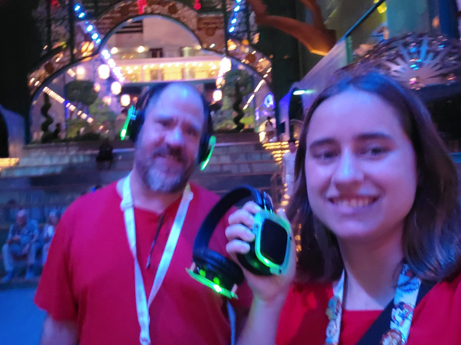 Glow headphones at the late party