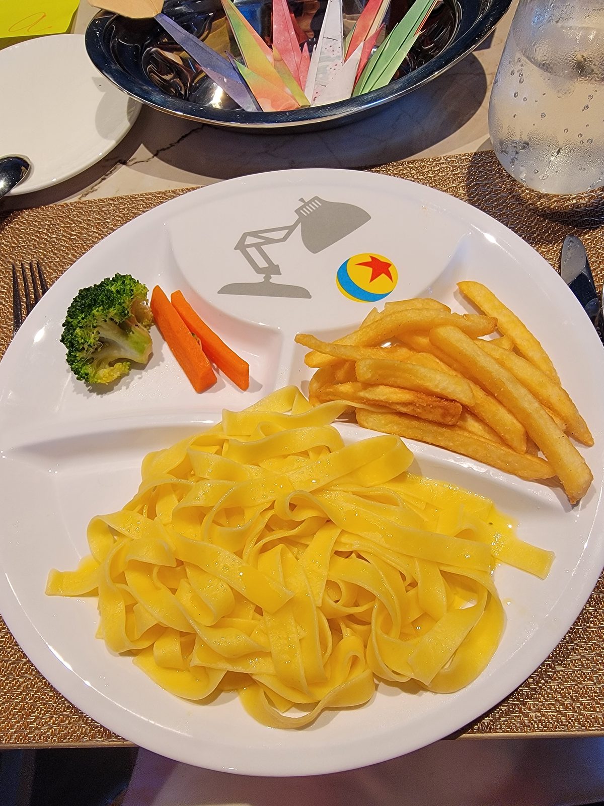 A Pixar-themed lunch plate