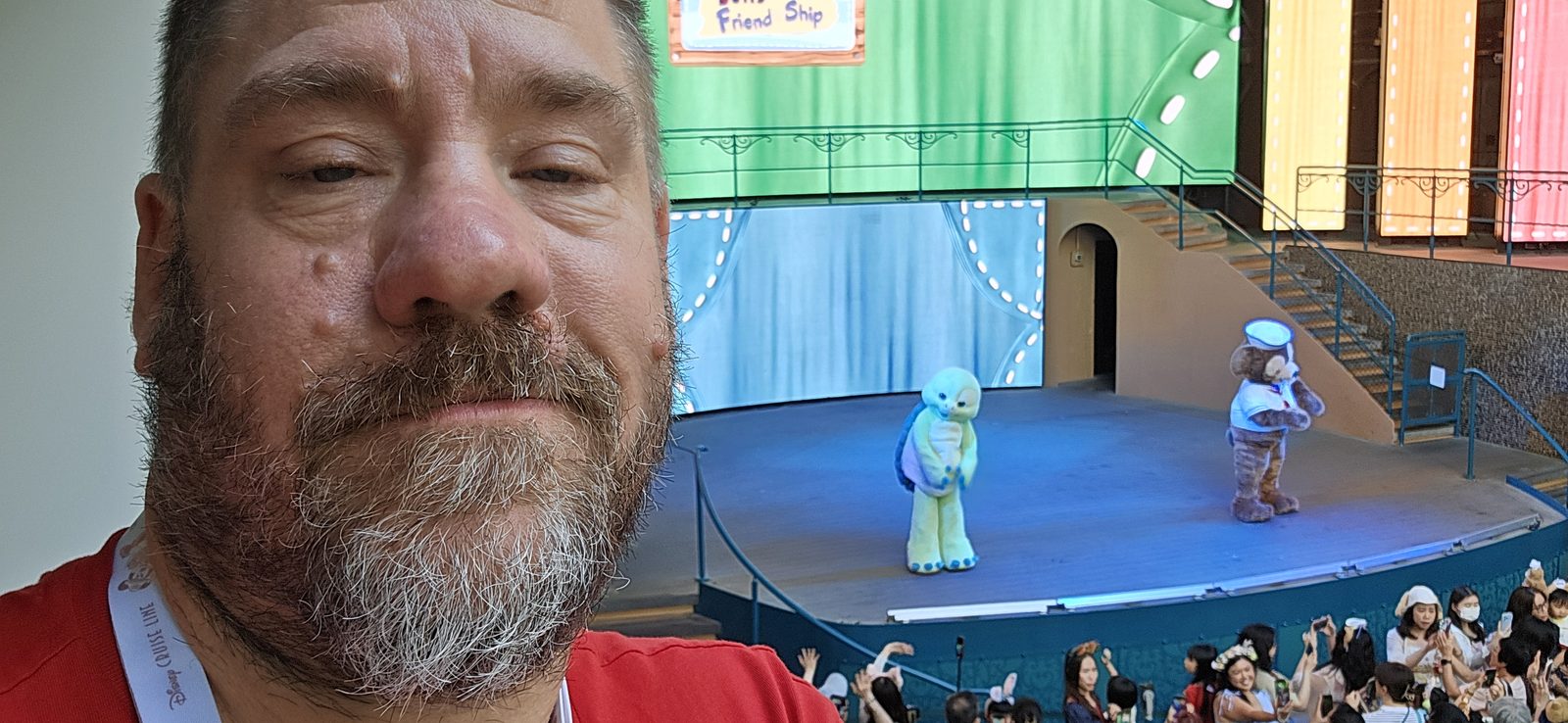 Me at the Duffy and Friends show aboard the Disney Adventure