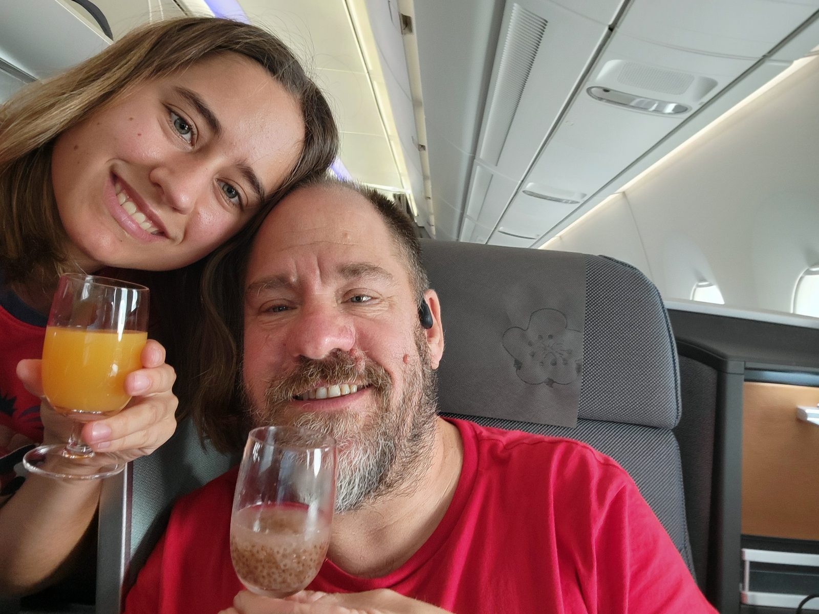 A toast before the flight to Taipei