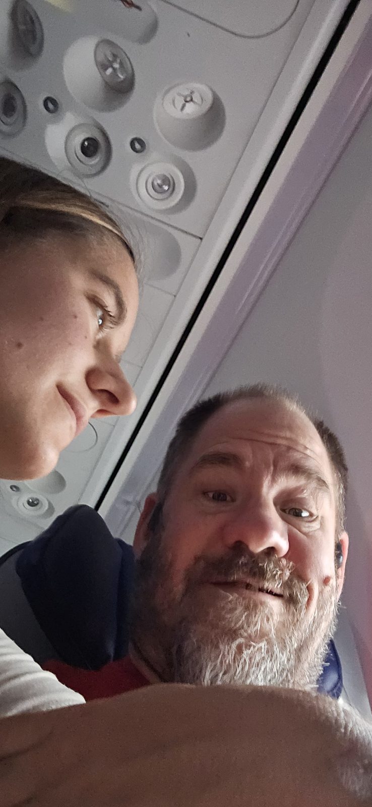 Lisa and me on our long flight home