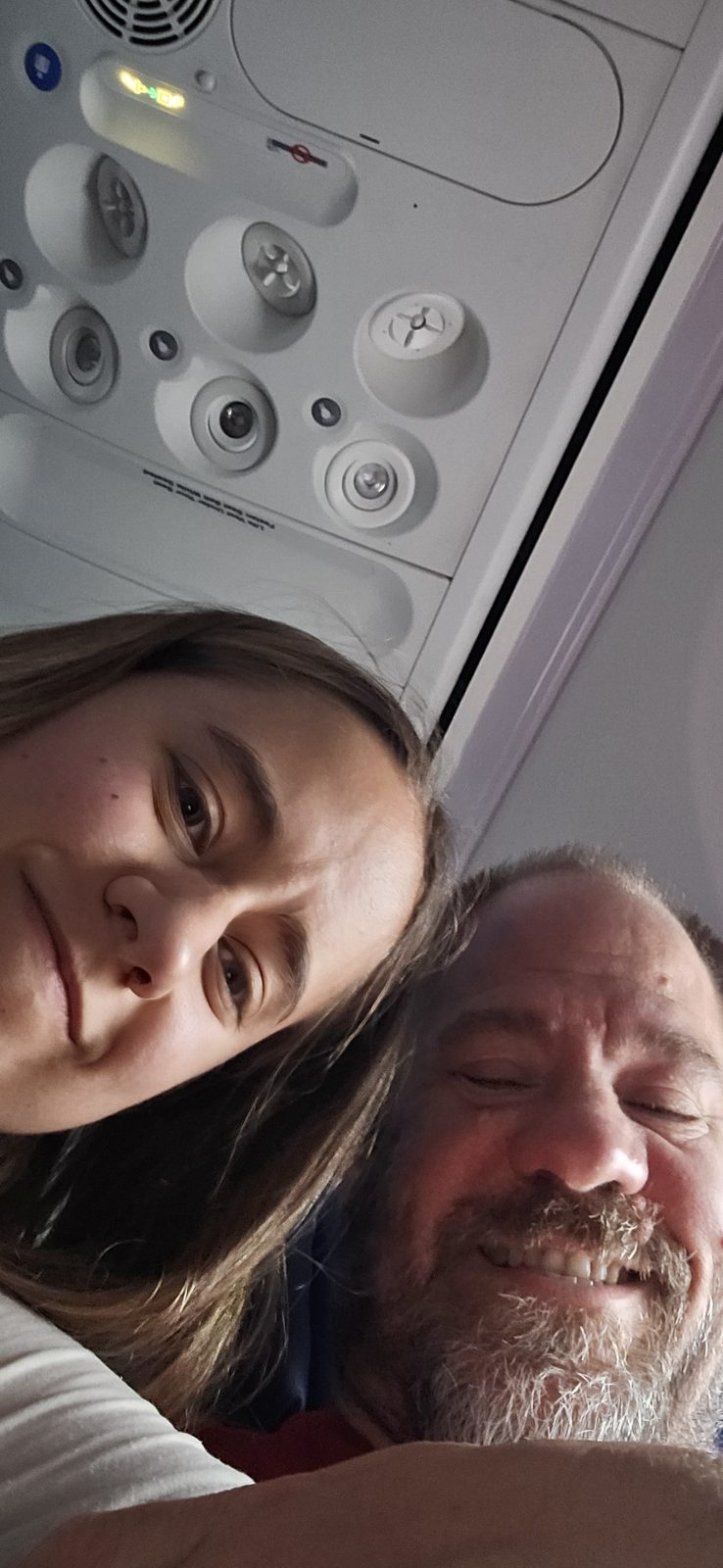 Leaning on Michael's shoulder