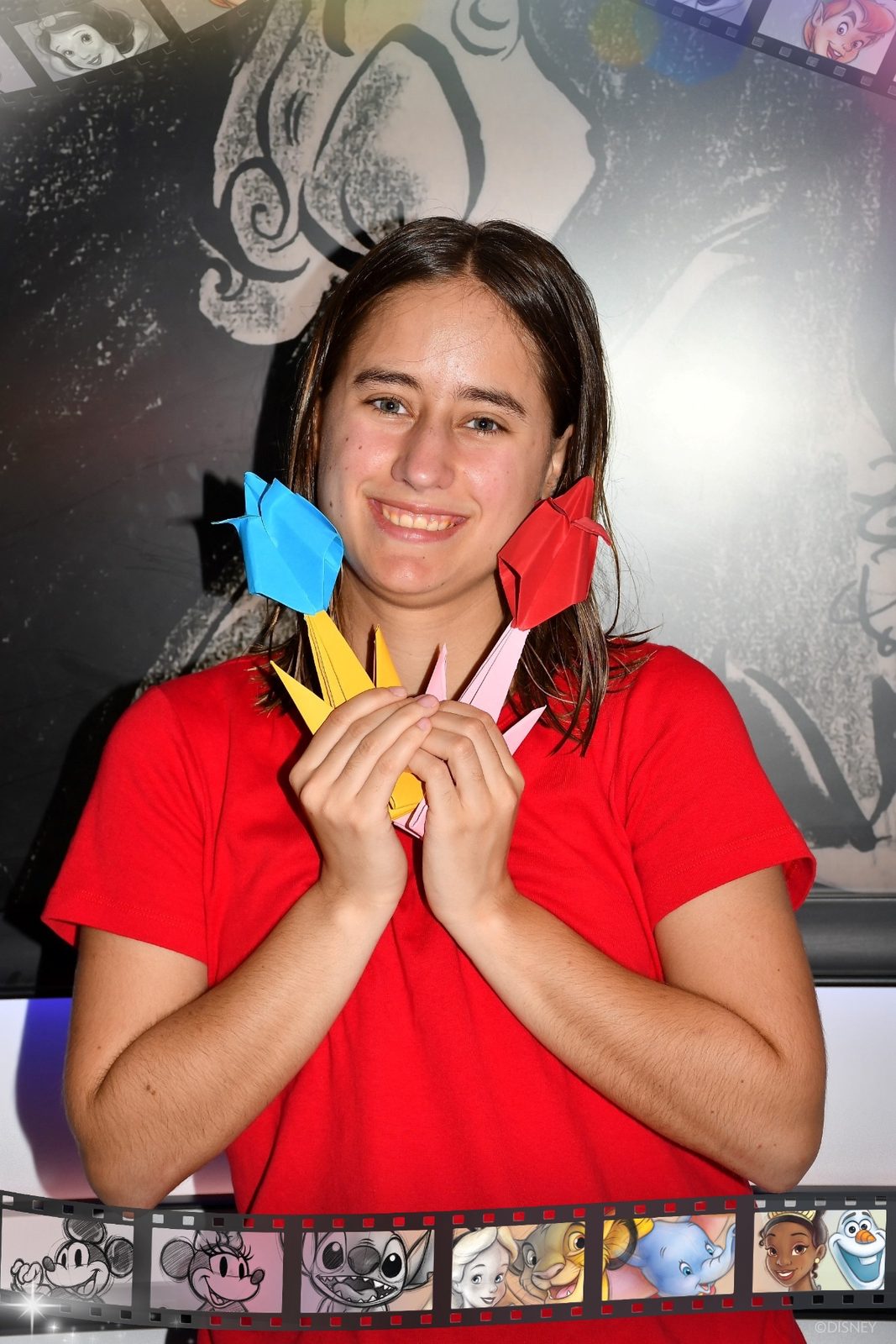 Lisa with her origami at Animator's Palate