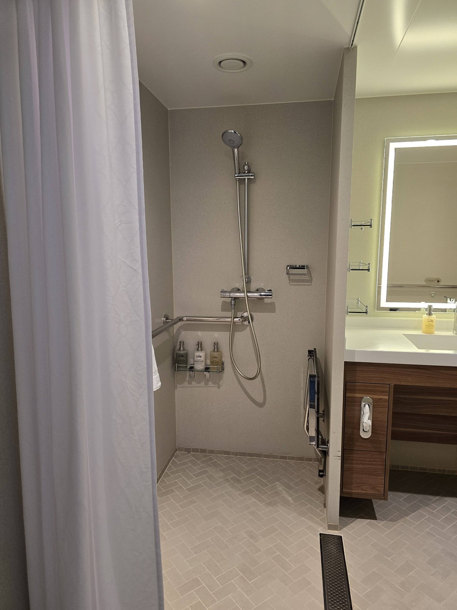 The roll-in shower