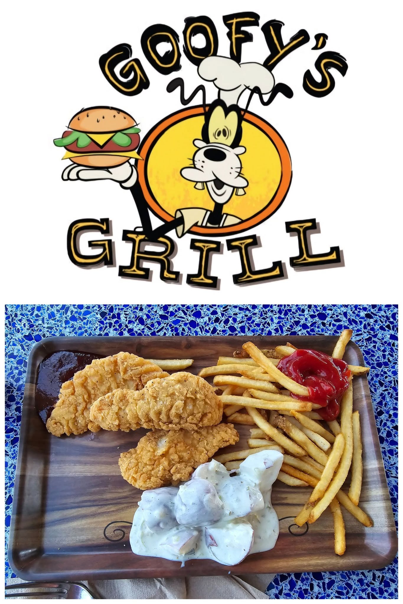 Dinner night two: chicken tenders from Goofy's Grill