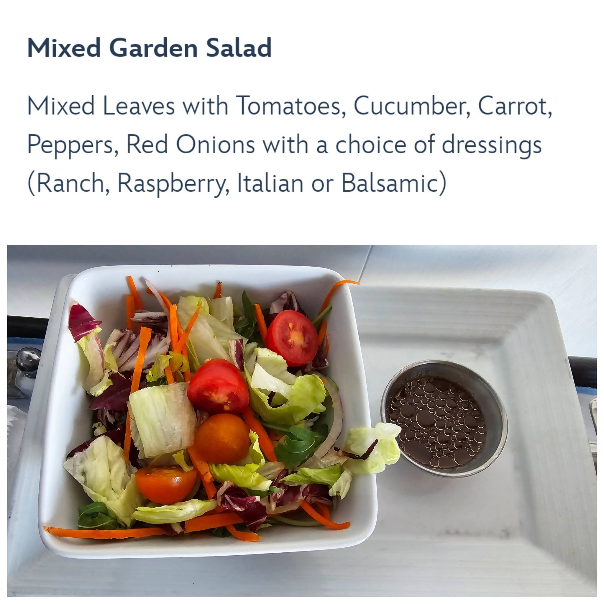 A garden salad from room service