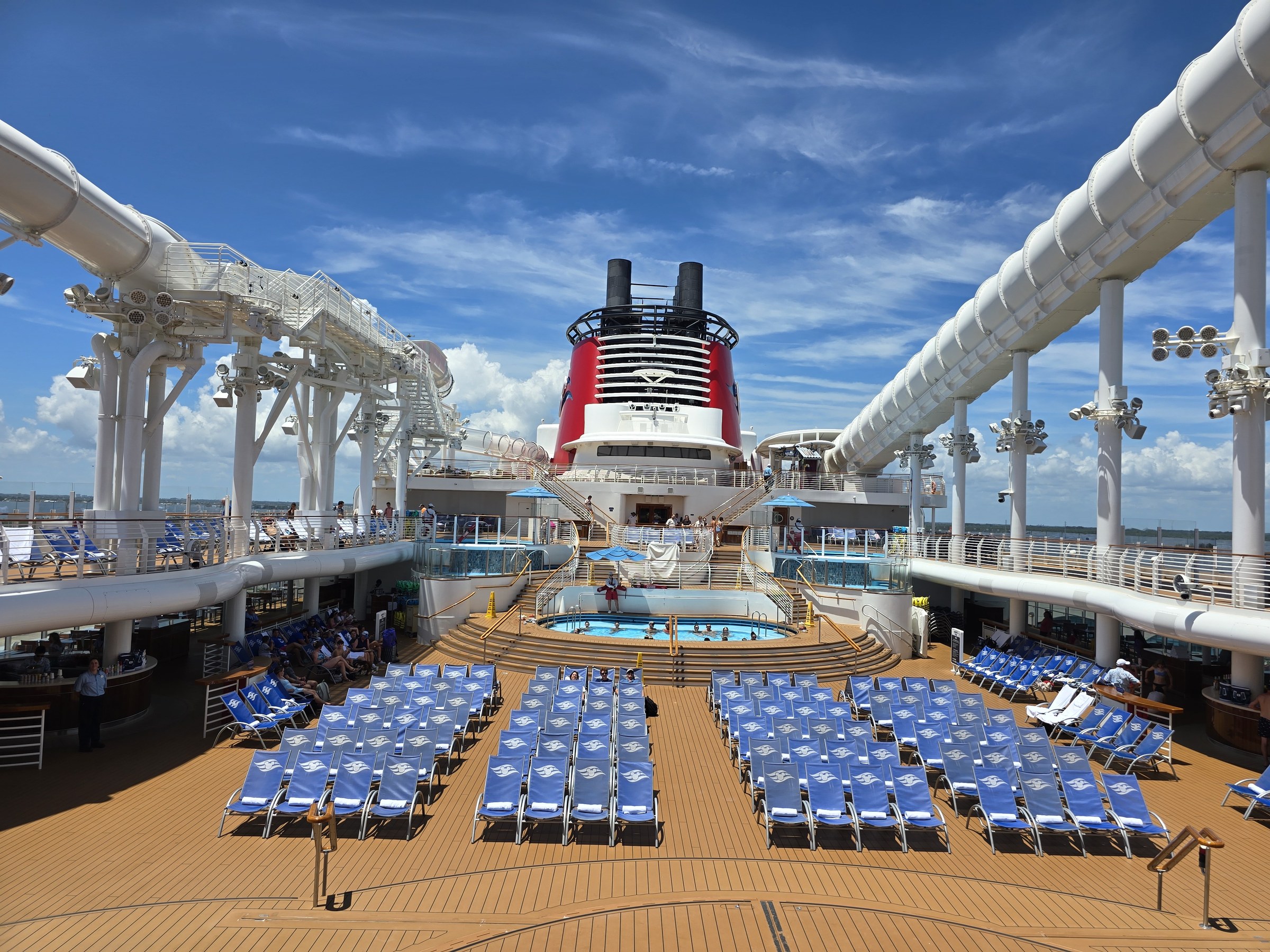 The pool deck before sail-away