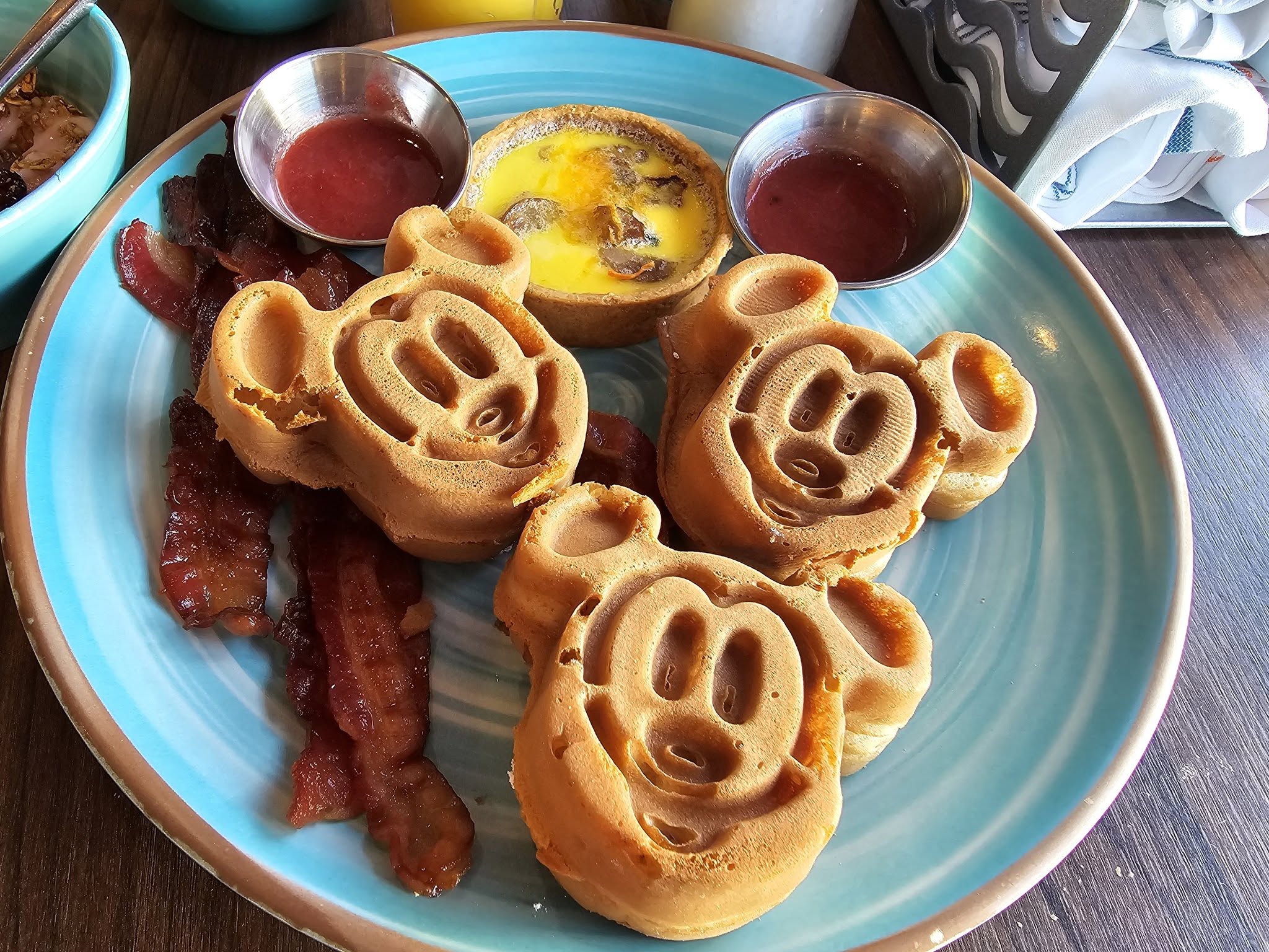 Mickey waffles for breakfast on the Disney Wish
