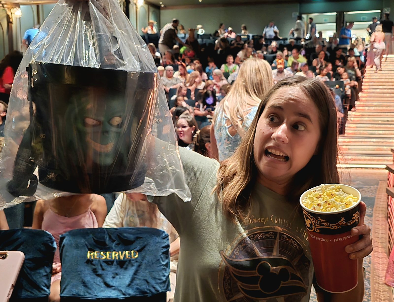 Hatbox ghost popcorn bucket