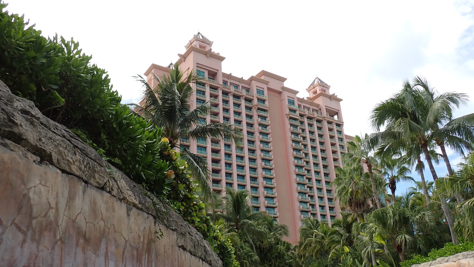 The Royal Towers rising over the palm trees