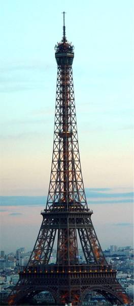 The Eiffel Tower at dusk