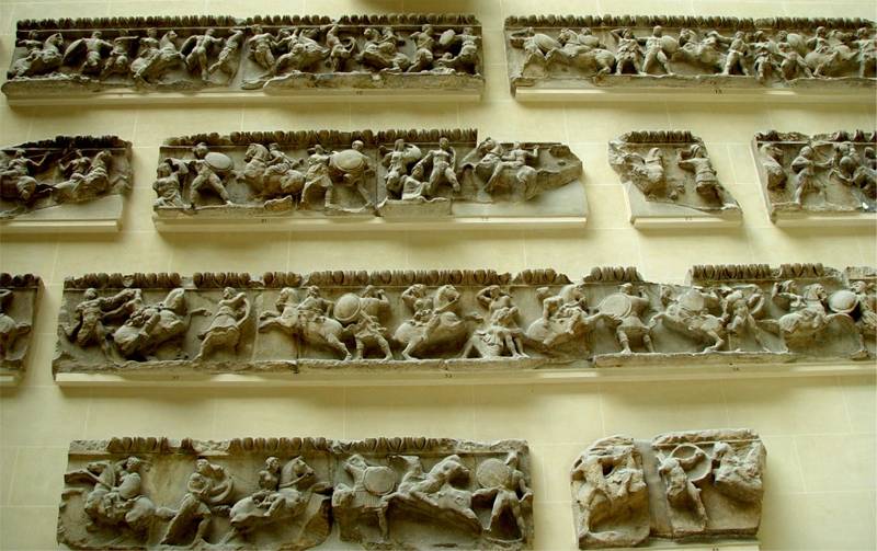 Ancient stone reliefs we stopped to see at the Louvre