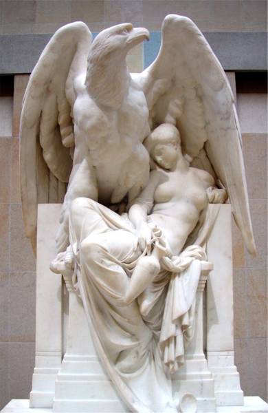 A marble eagle sculpture at Musee d'Orsay