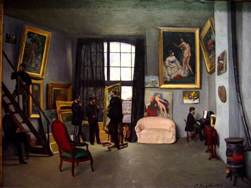 A painting of an artist's studio at Orsay