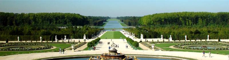 The gardens spreading out at Versailles