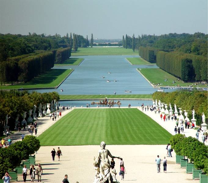 Looking down the Grand Canal at Versailles