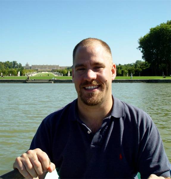 Me on our rowboat on the canal at Versailles
