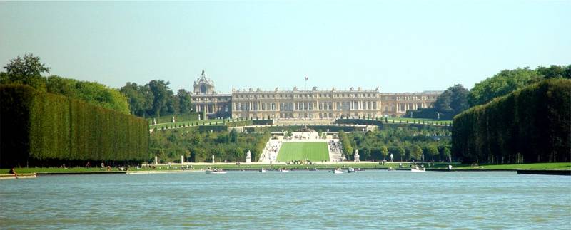 The Palace of Versailles across the canal