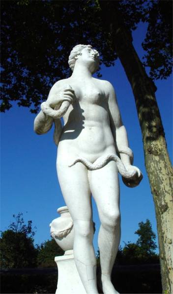 A marble statue in the Versailles gardens