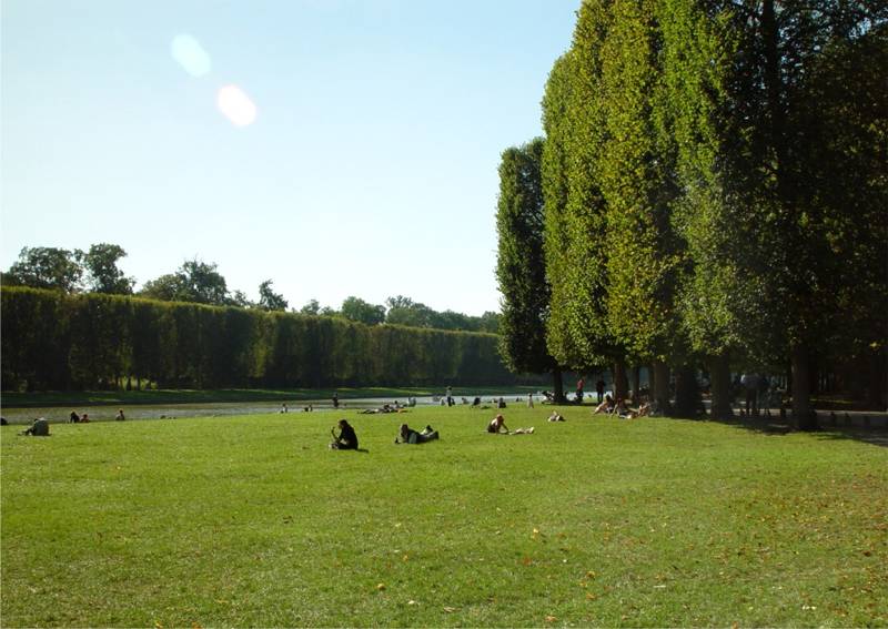 Resting on the lawn at Versailles