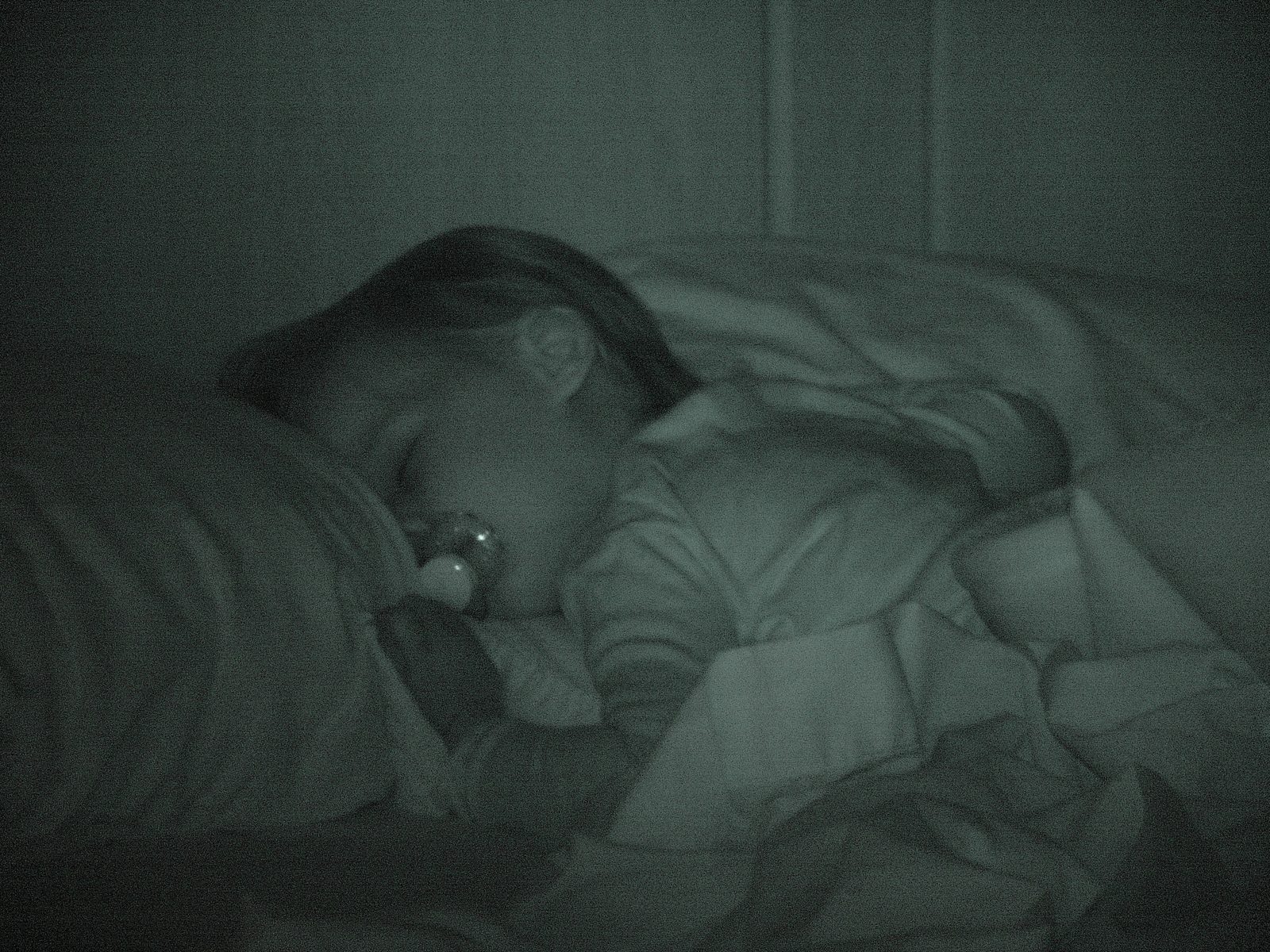 Lisa asleep at the end of our first day