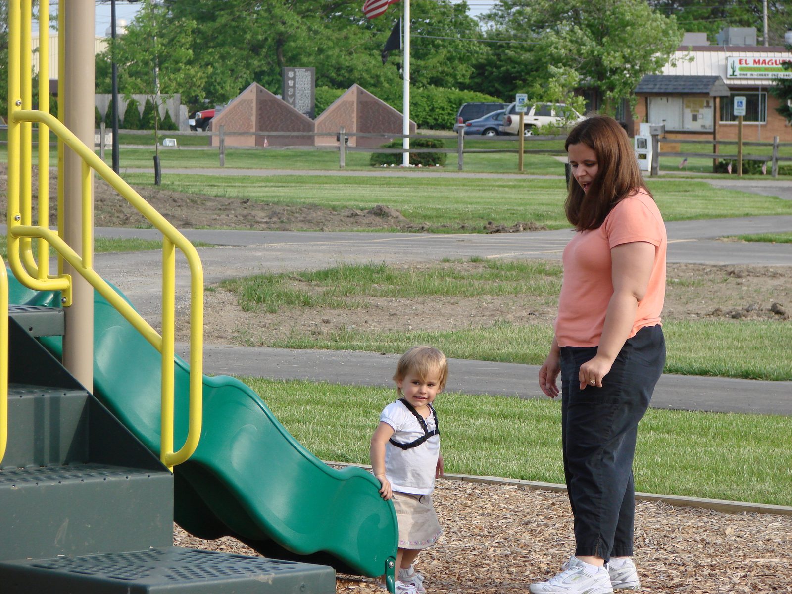 At the playground on our drive north