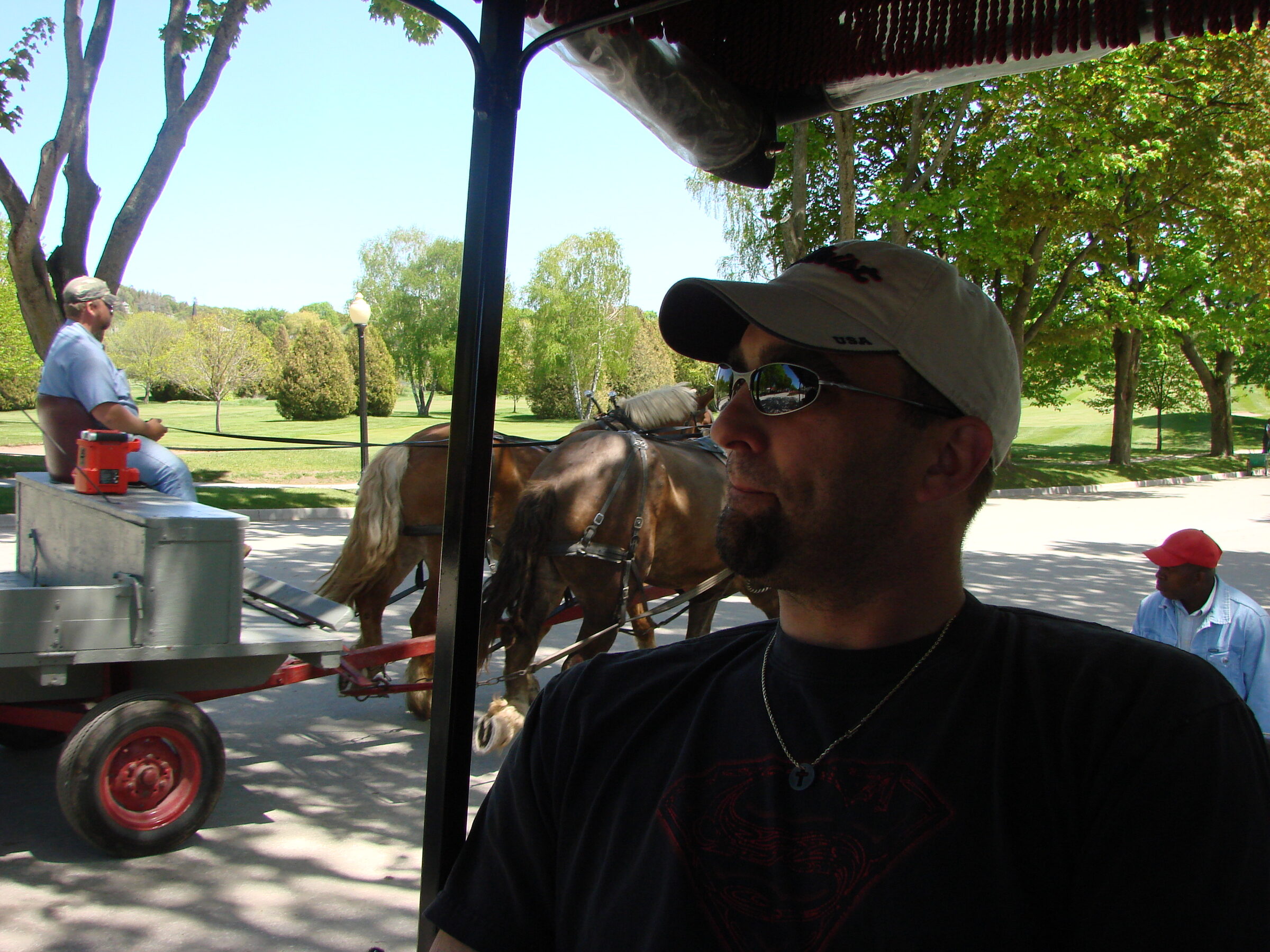 Watching a horse-drawn cart go by