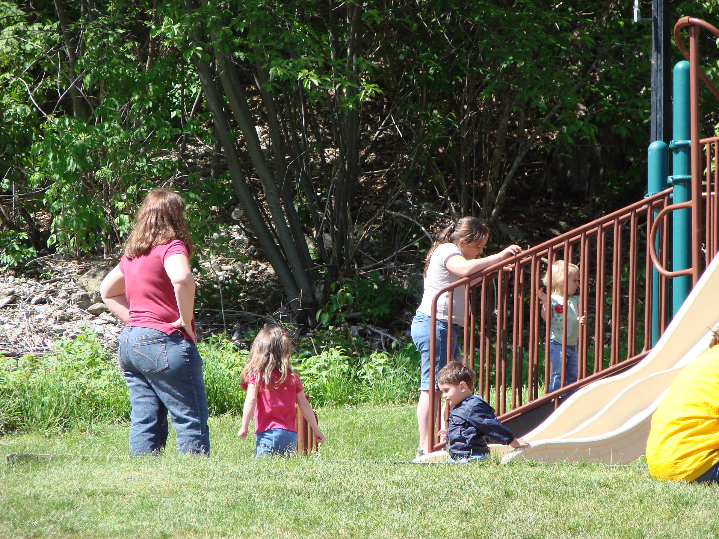 The kids at the island playground