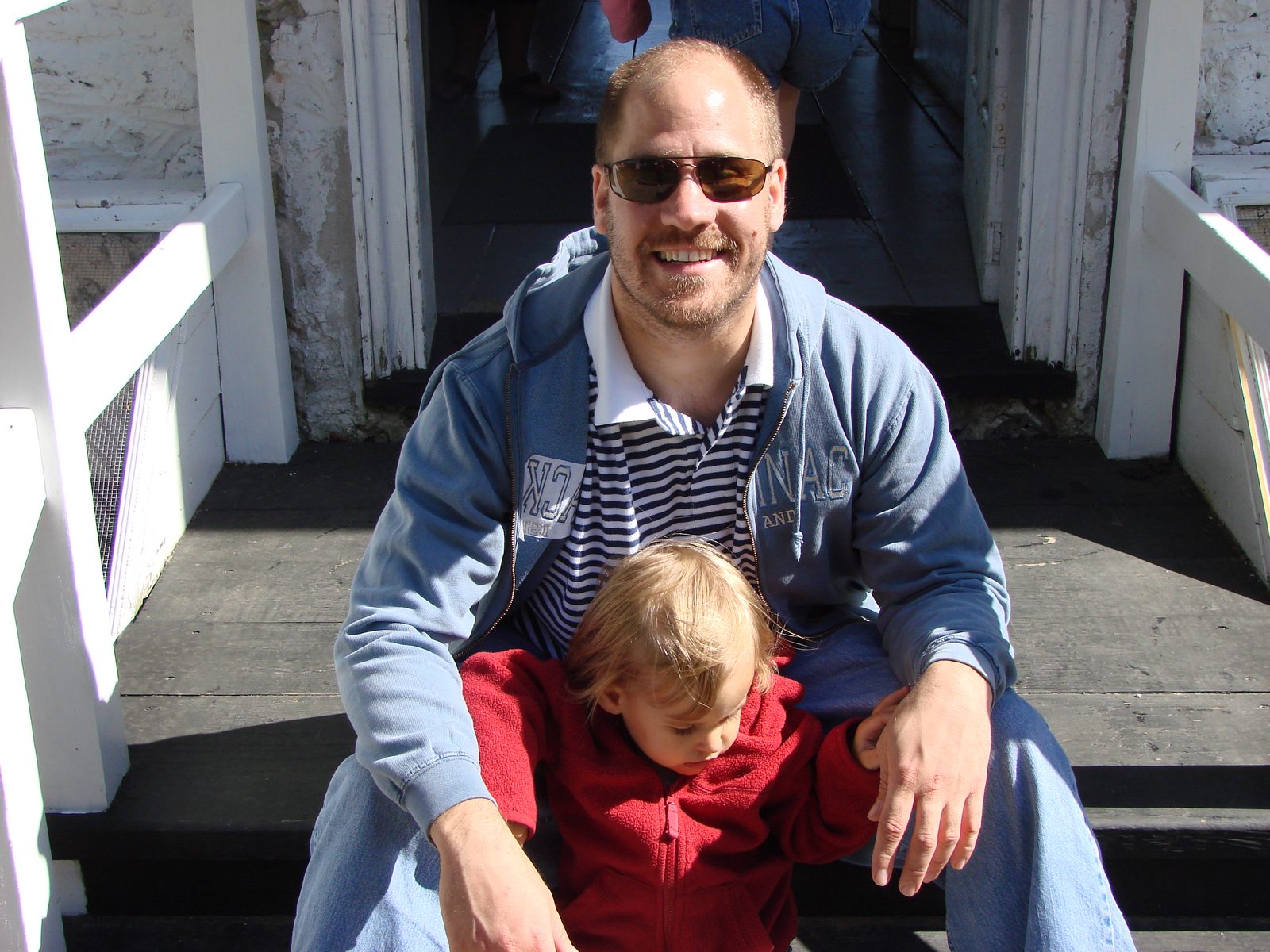Michael and Lisa on the fort steps