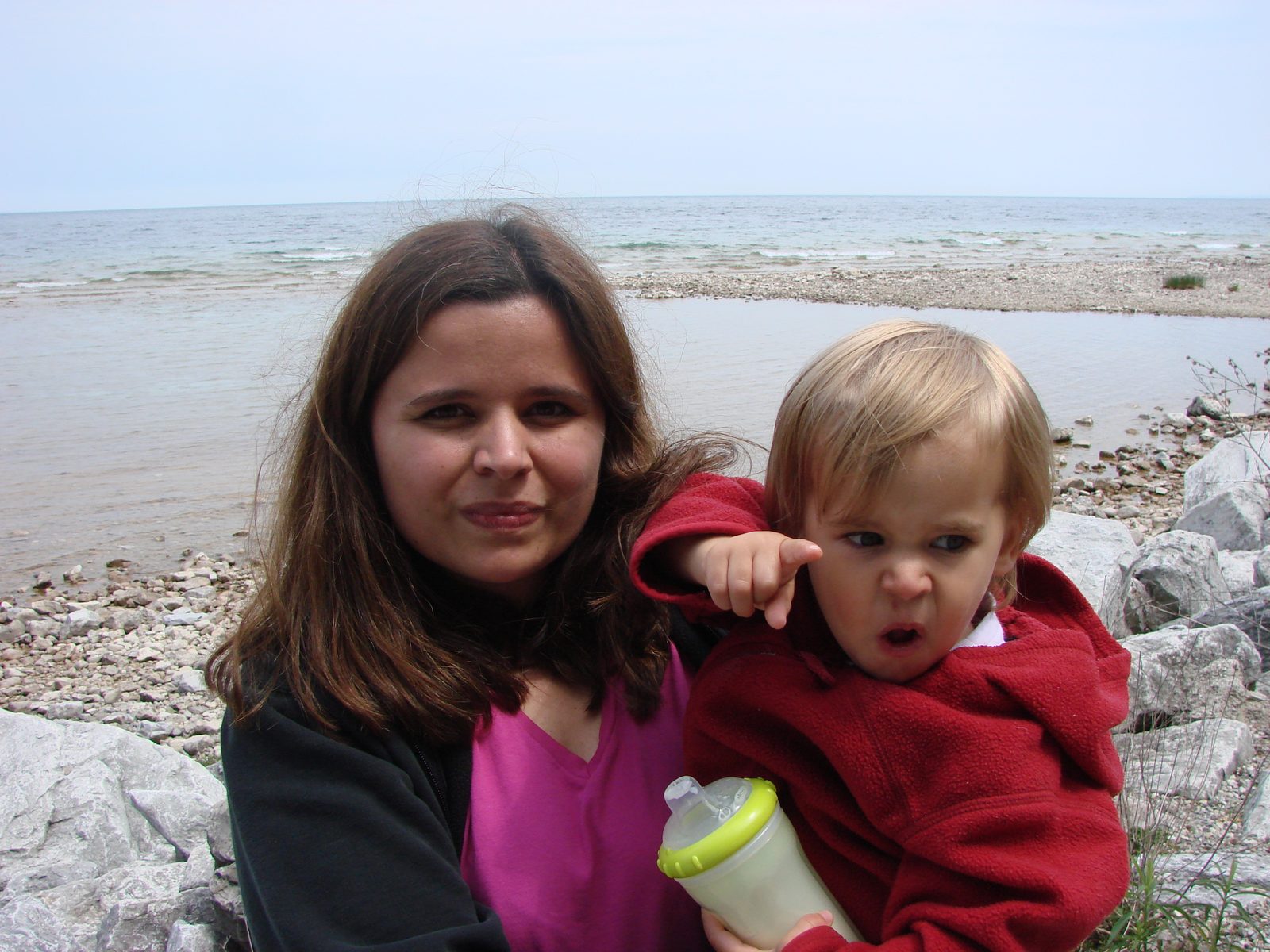 Kathy and Lisa on the shore