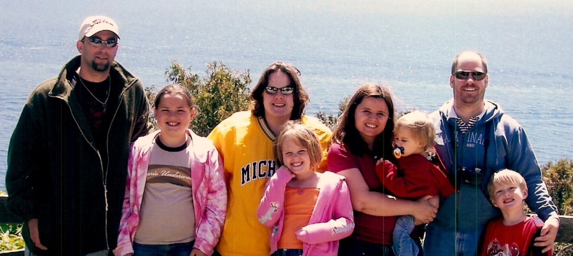 The two families together at the overlook