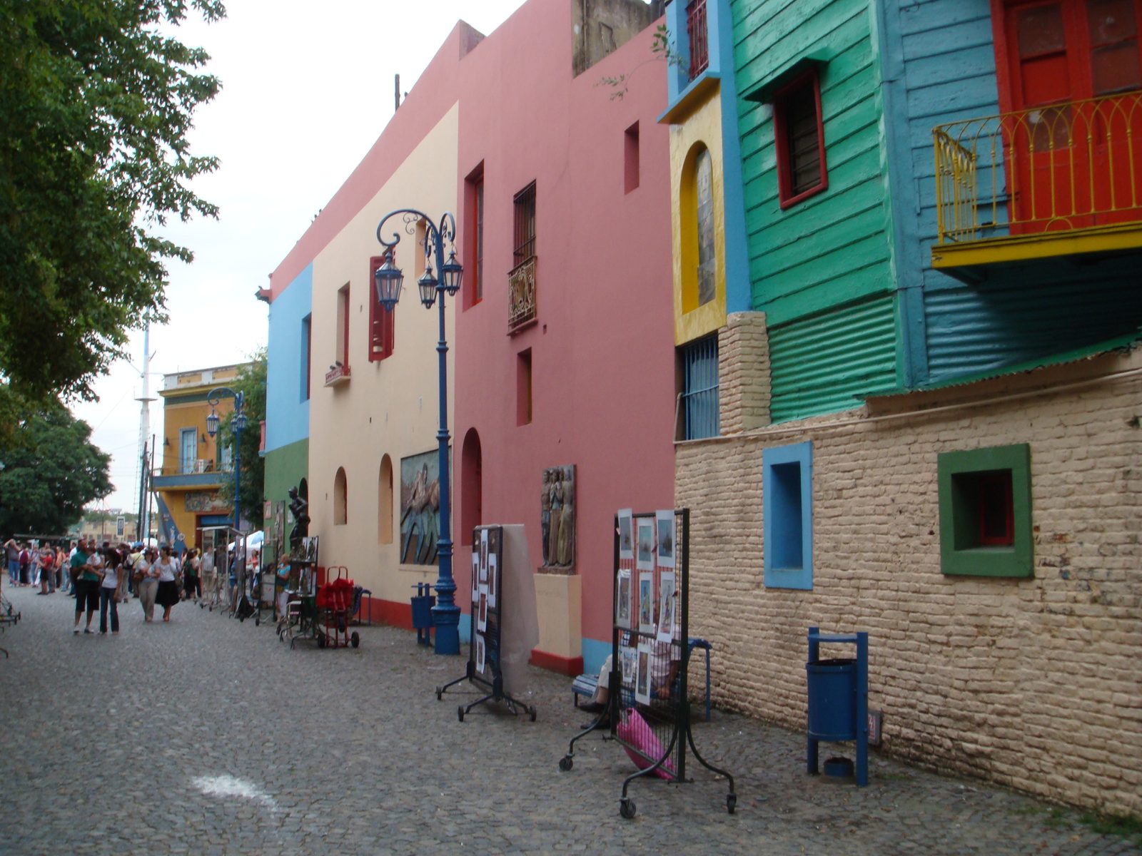 Pastel houses stacked along the Caminito