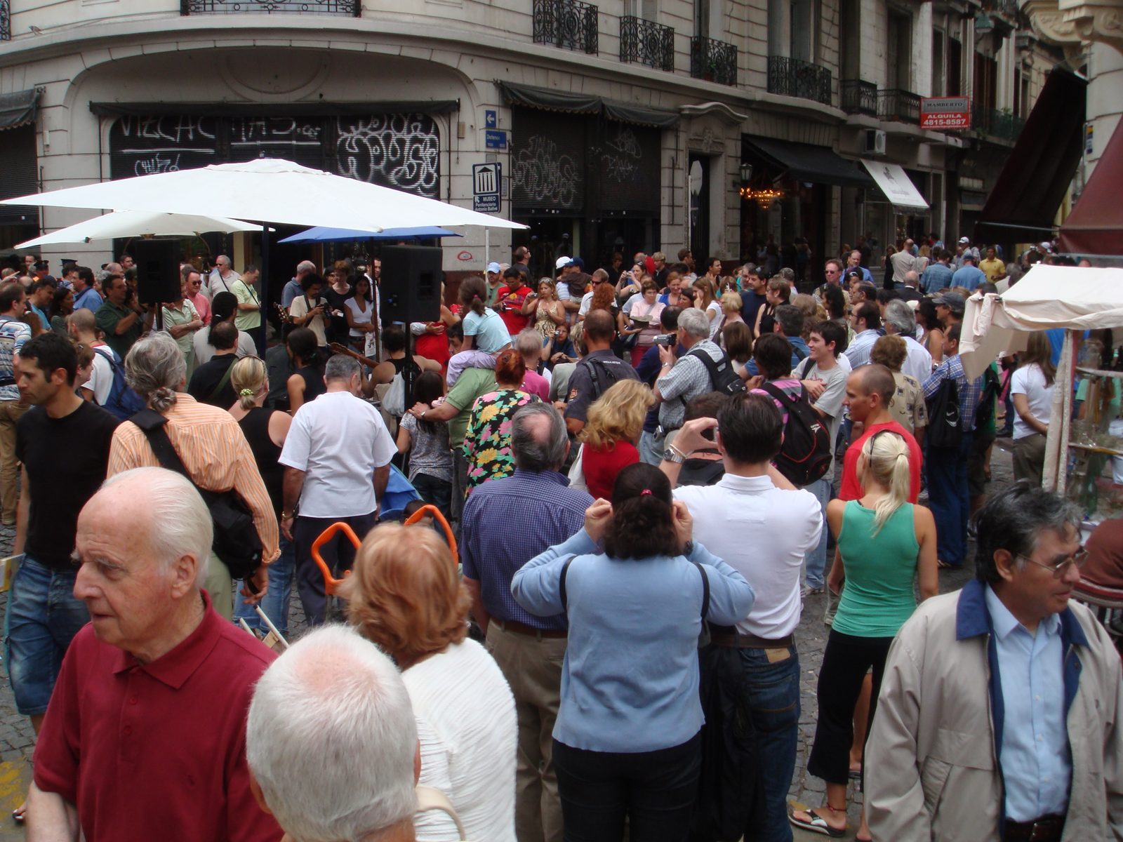 Working our way through a crowded street market