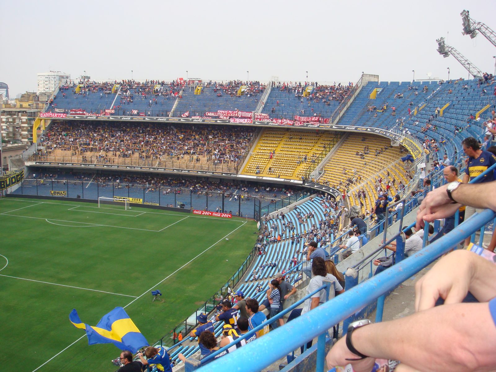 The stands filled in blue and gold all the way up