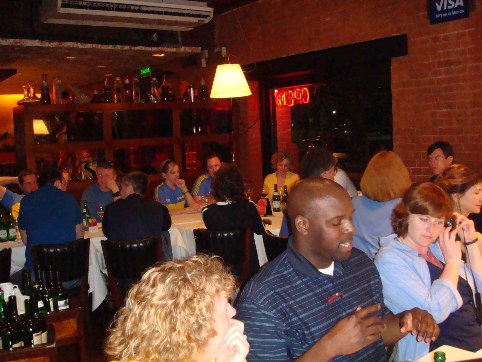 Our group dinner after the match, a big table of us