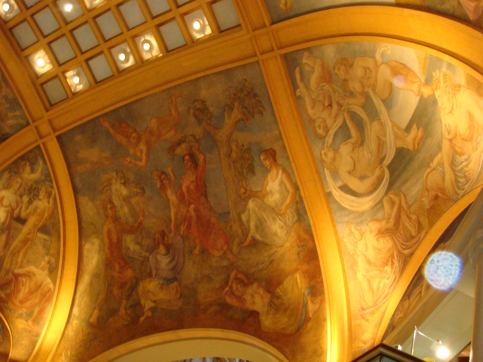 A painted ceiling fresco under the dome
