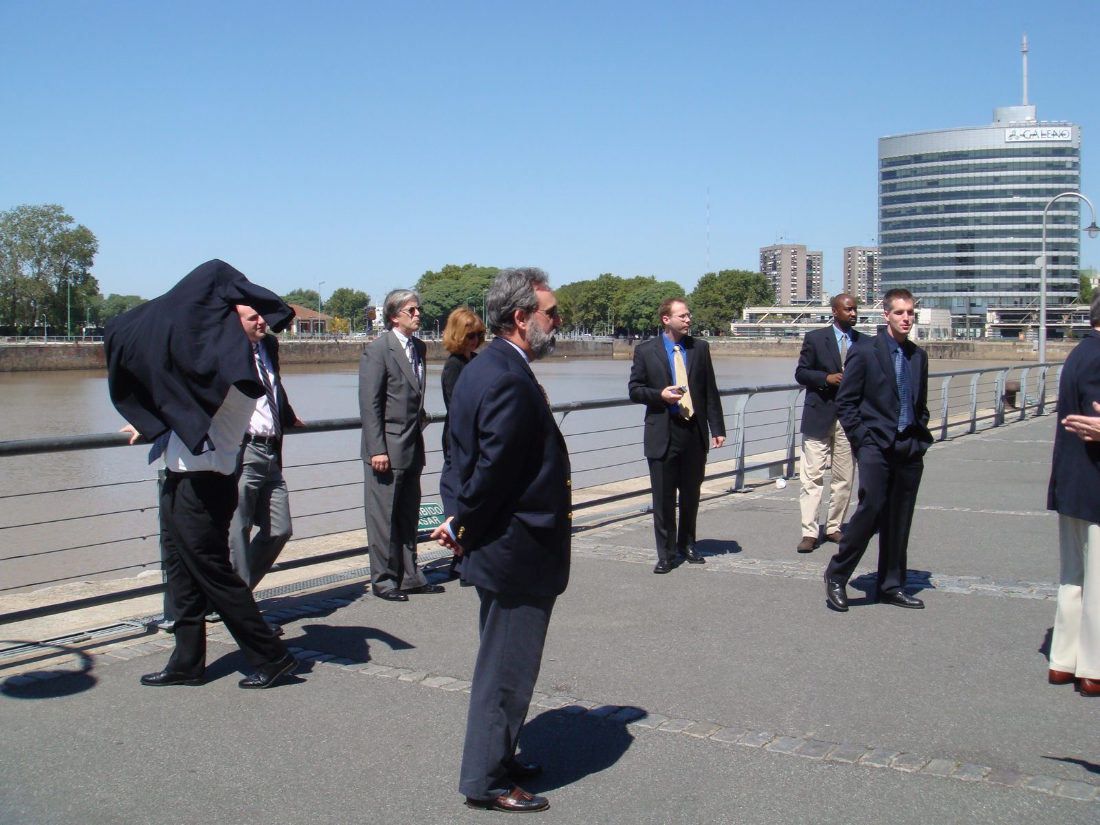 Walking the waterfront with the team in Buenos Aires