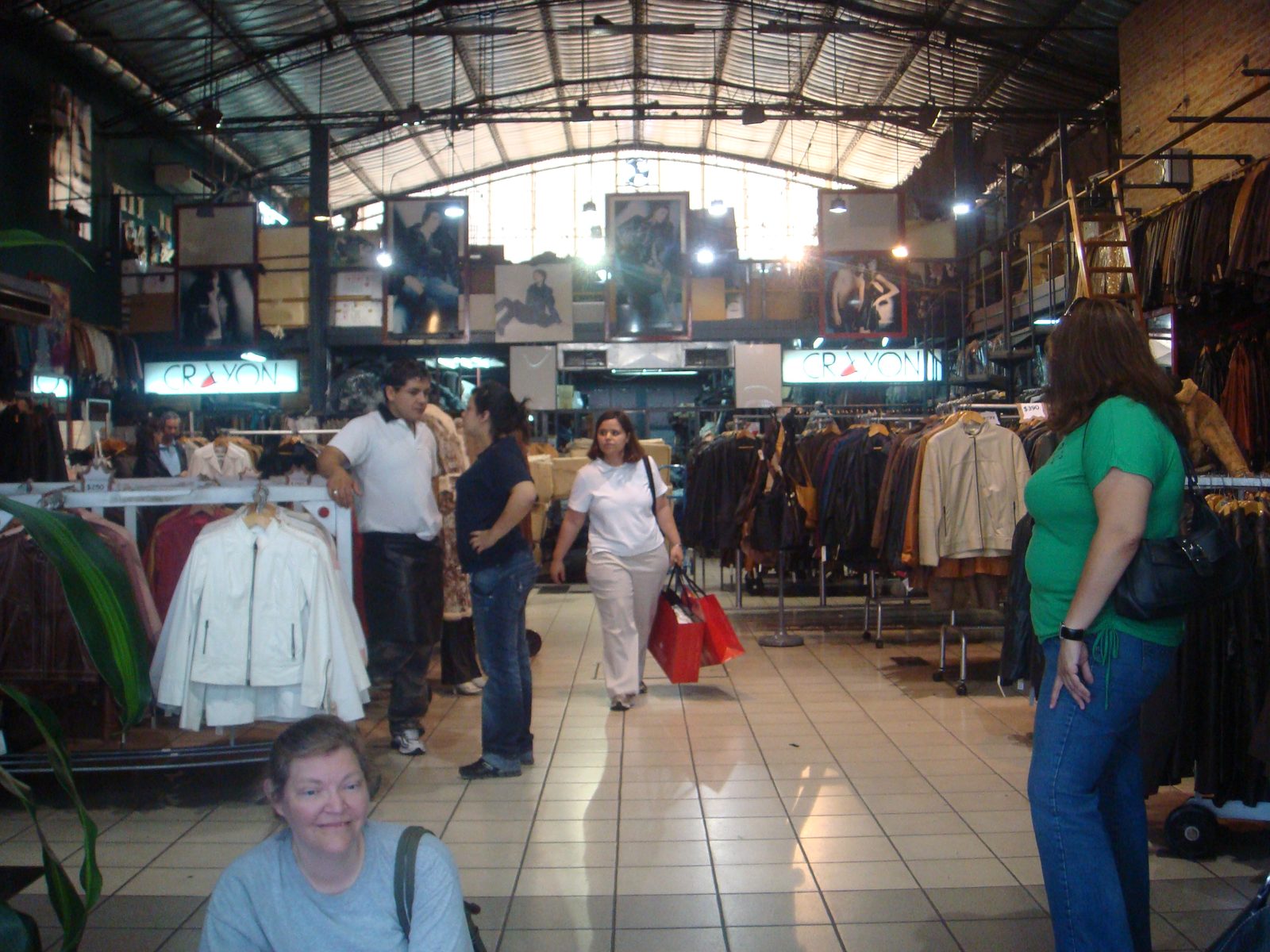 Browsing a leather goods market