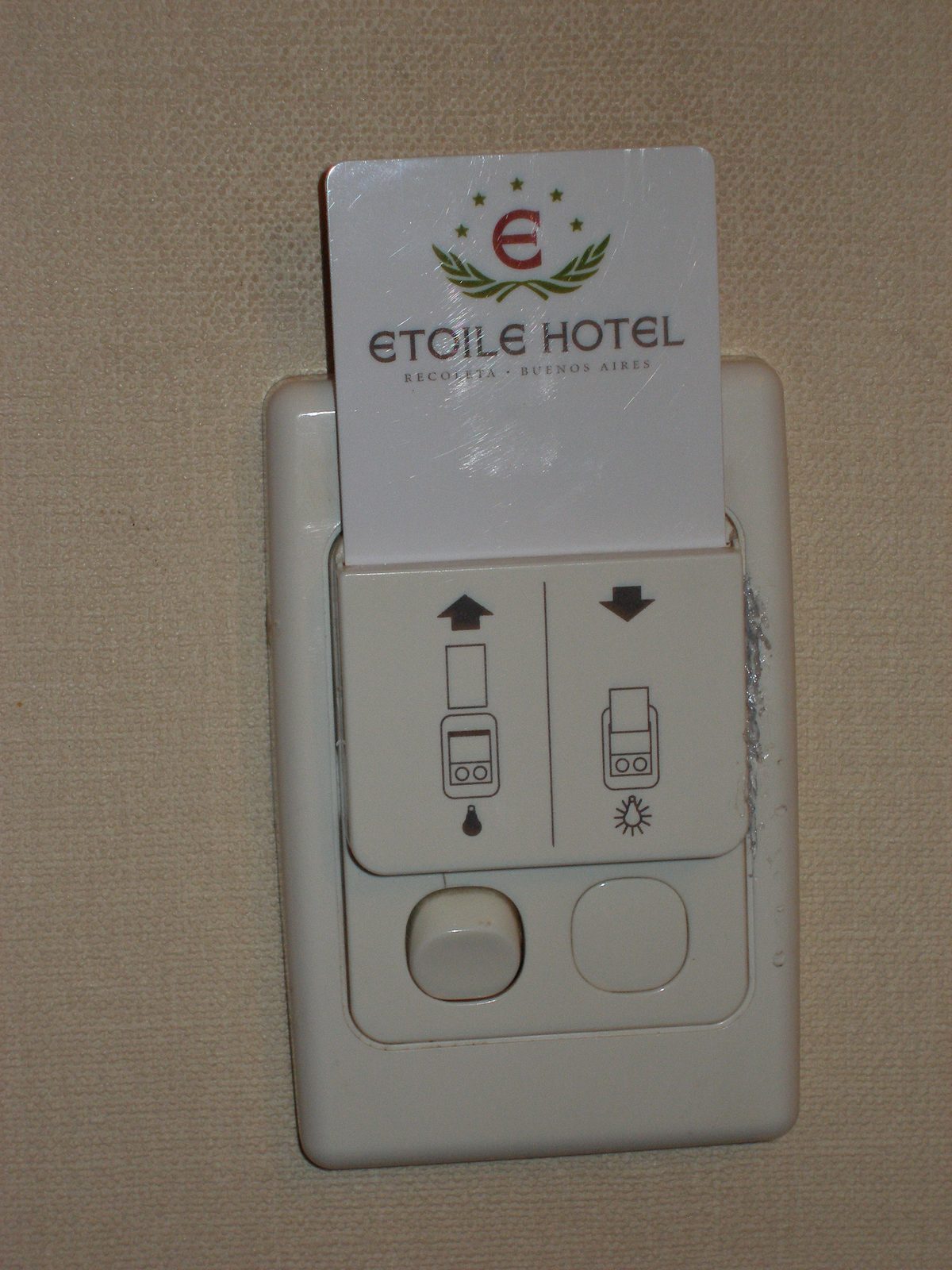 Our room key at the Étoile Hotel