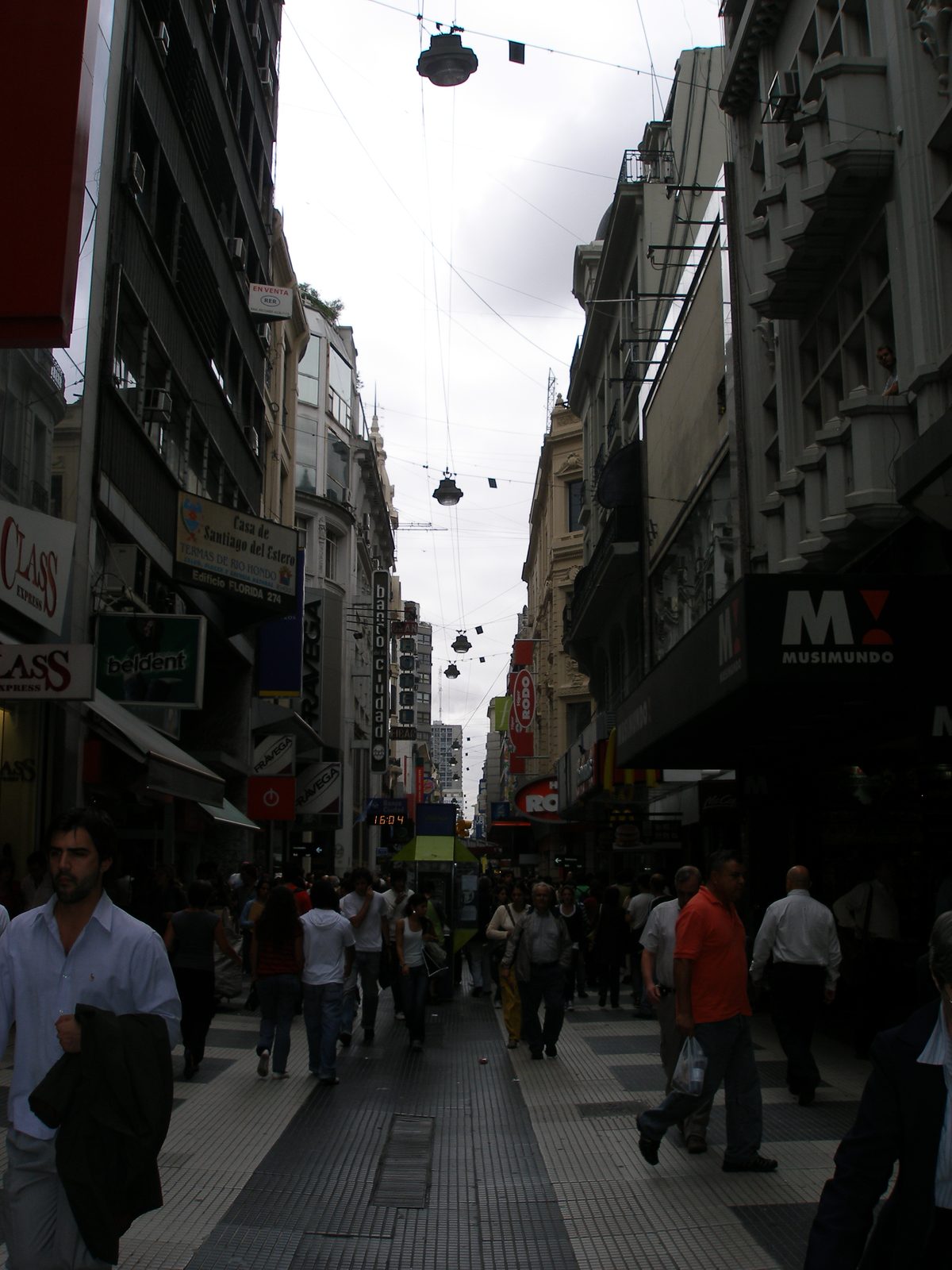 A crowded shopping street downtown