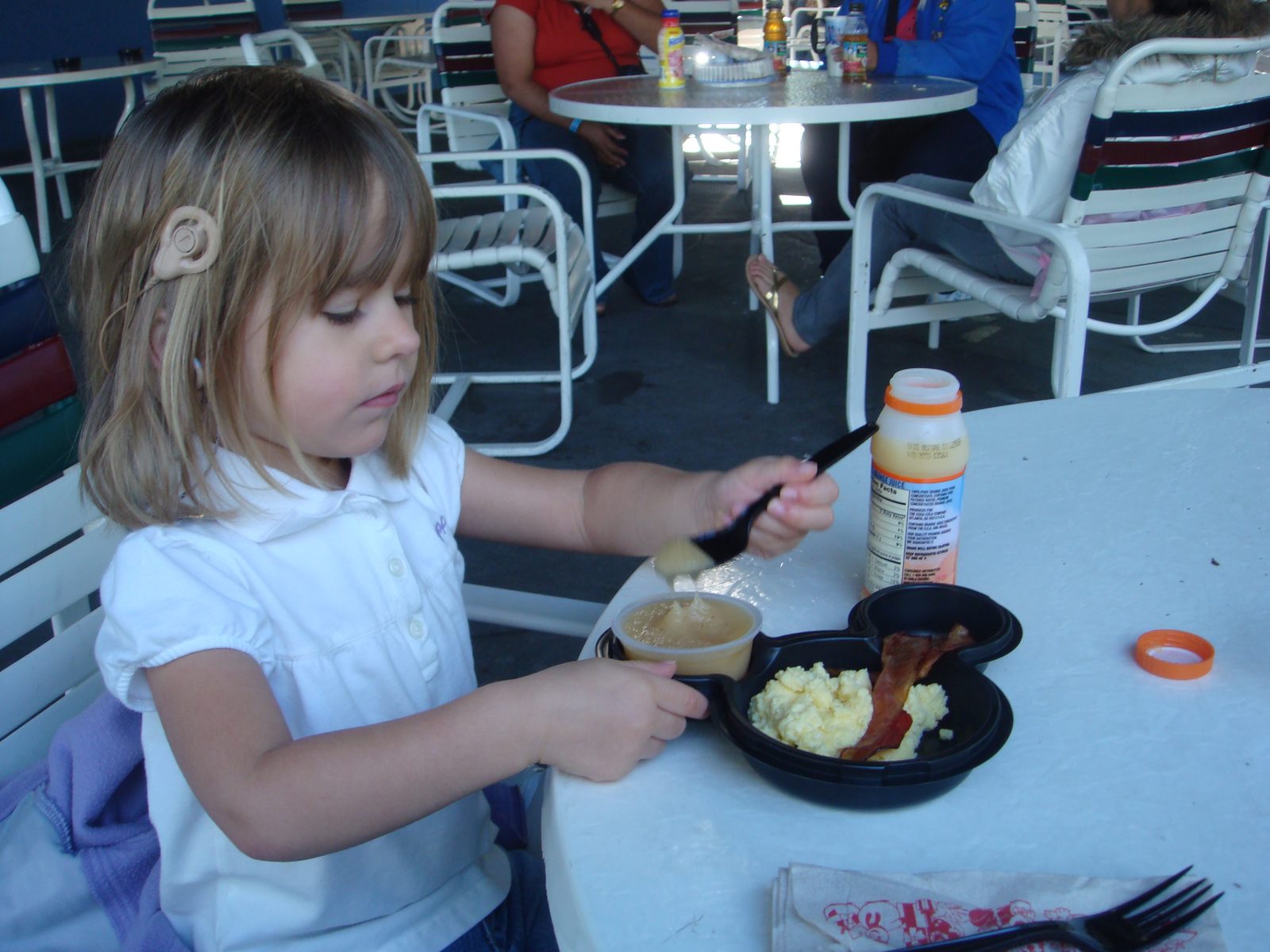 Lisa's breakfast on the resort patio