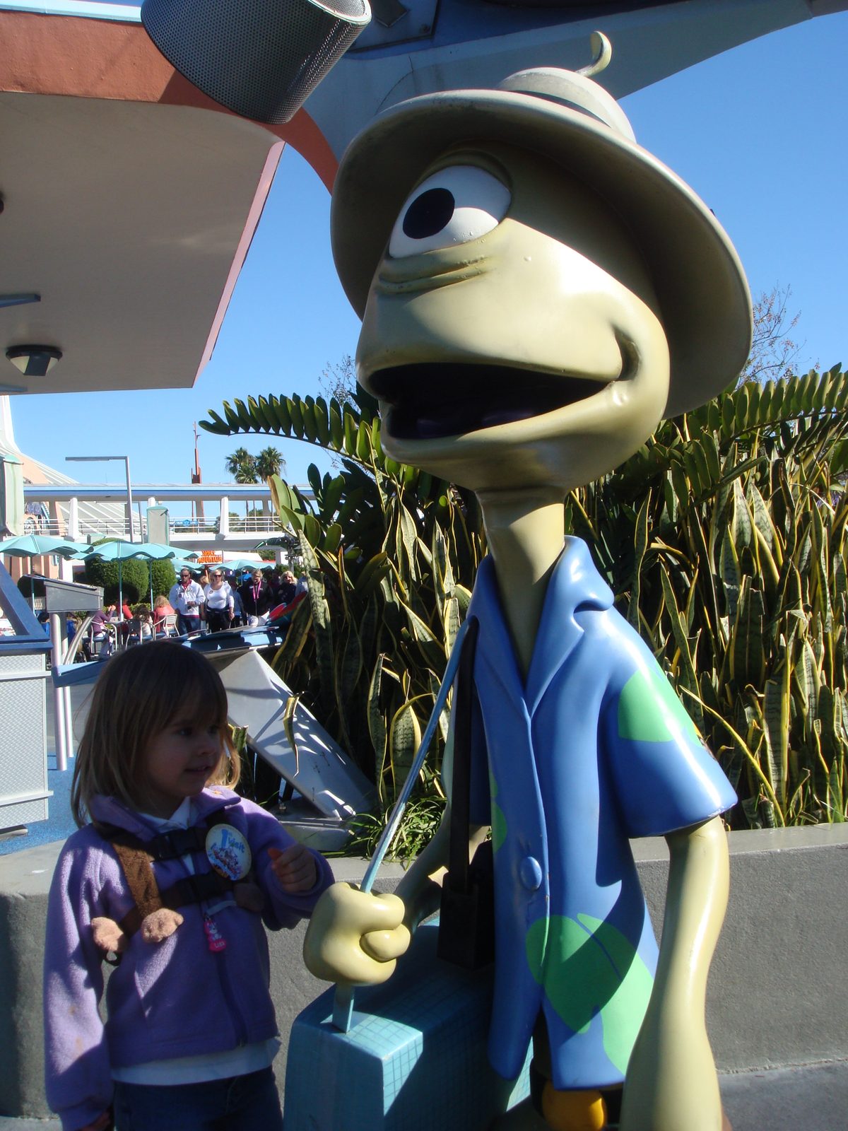 Lisa hand in hand with a new friend