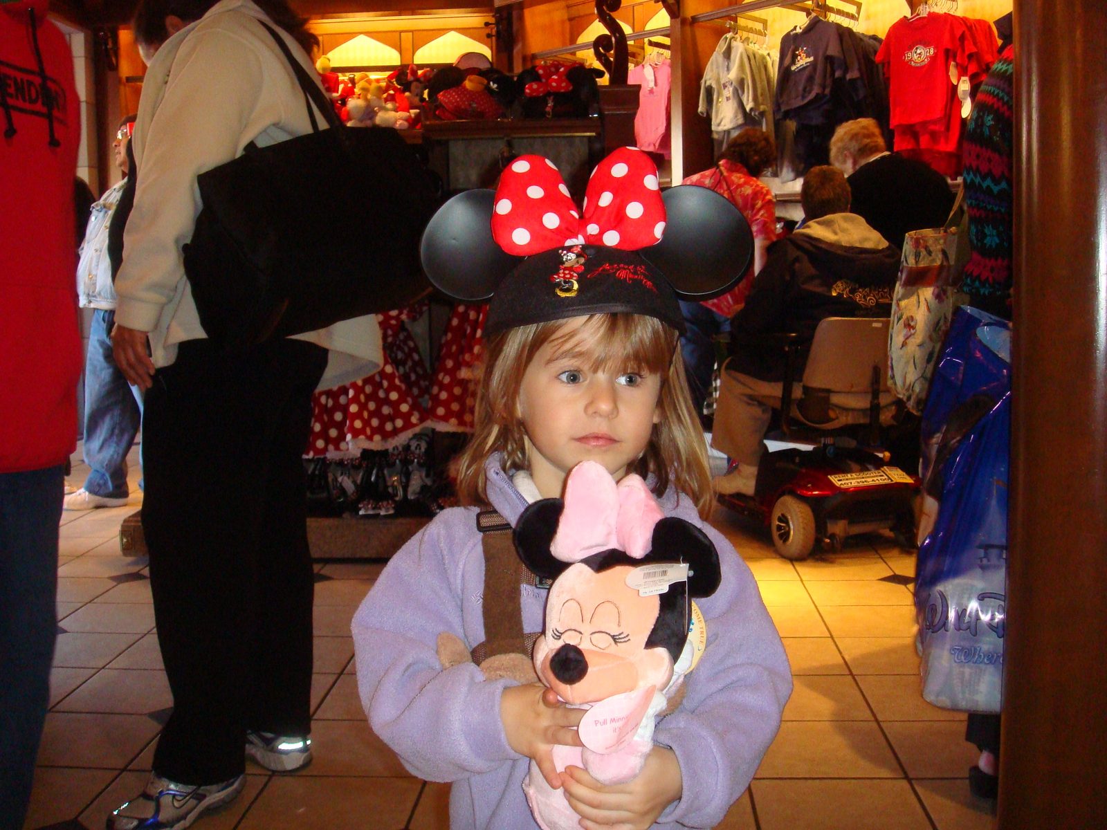 Lisa's new Minnie ears and a plush