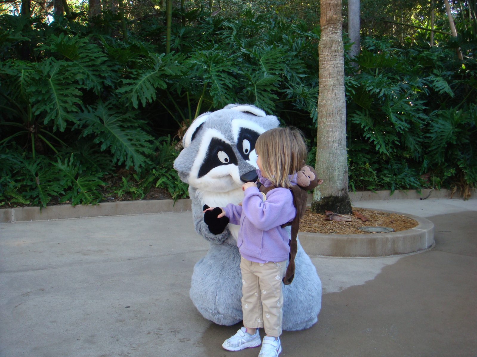 Lisa hugs Meeko at Animal Kingdom