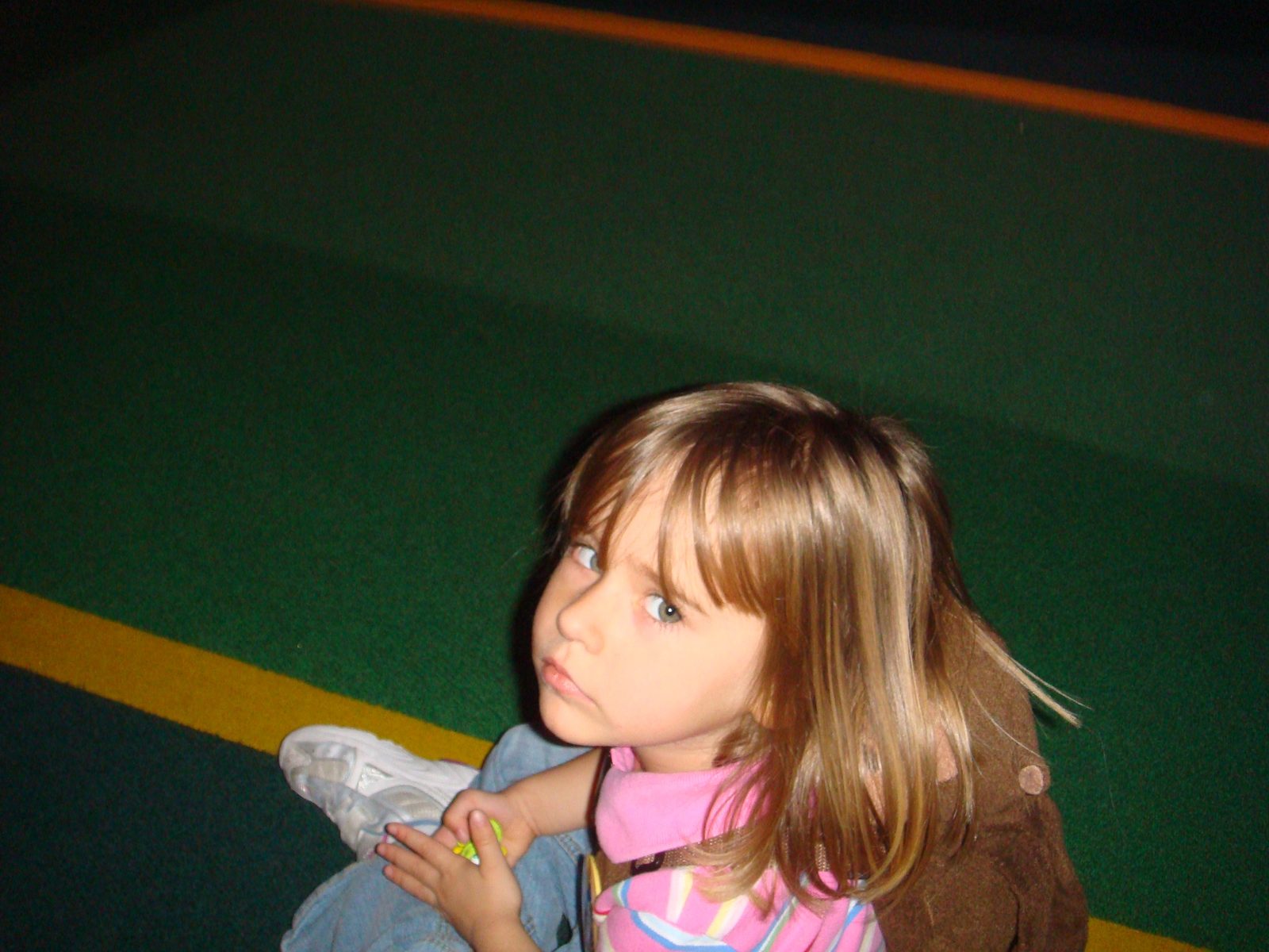 Lisa waiting for the ride to start
